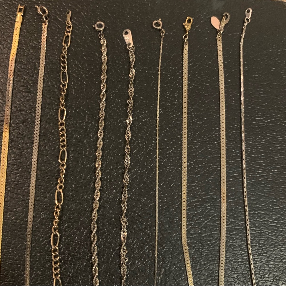 Gold and silver bracelets